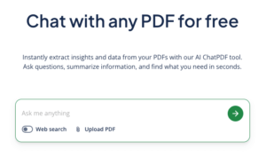 The landing page for Quillbot's ChatPDF tool