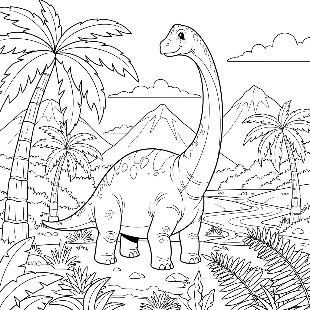 coloriage dinosaure brachiosaure
