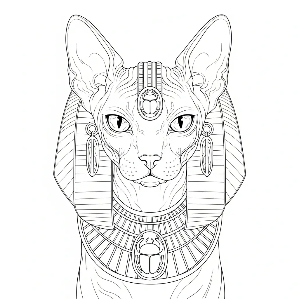 coloriage chat abyssin egypte