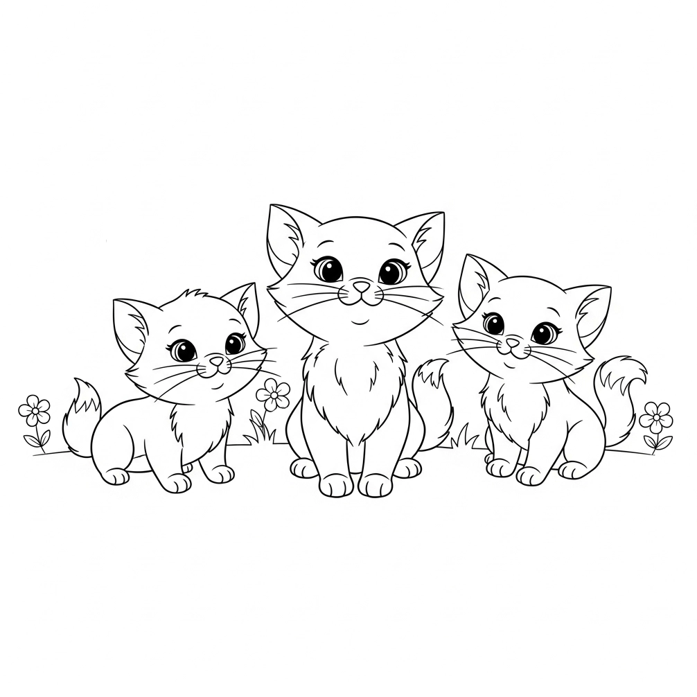 coloriage chat enfant