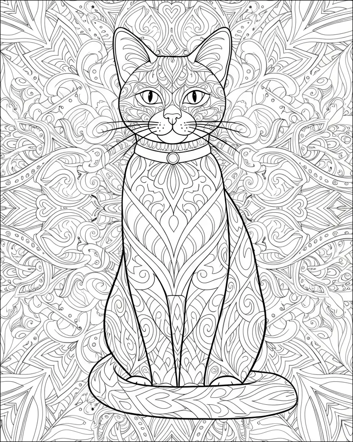 coloriage chat mandala