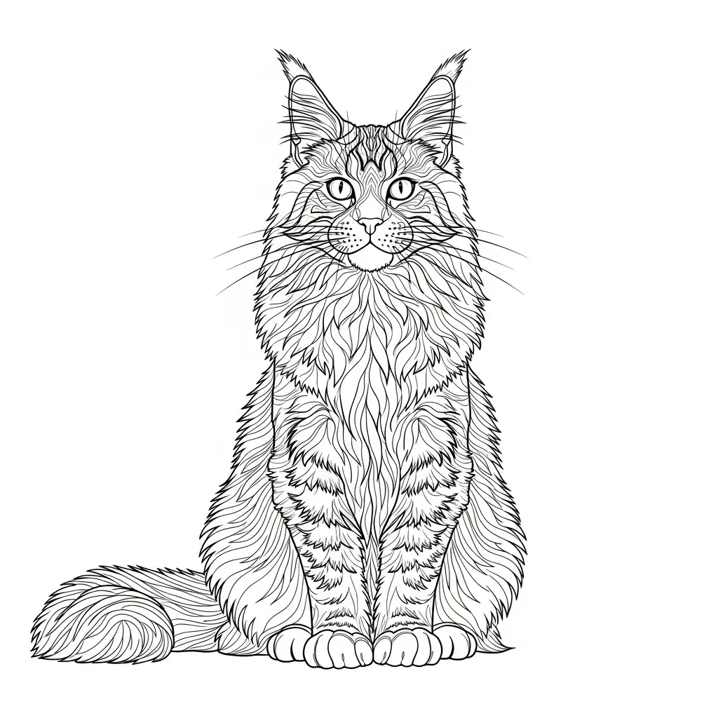 coloriage chat norvegien