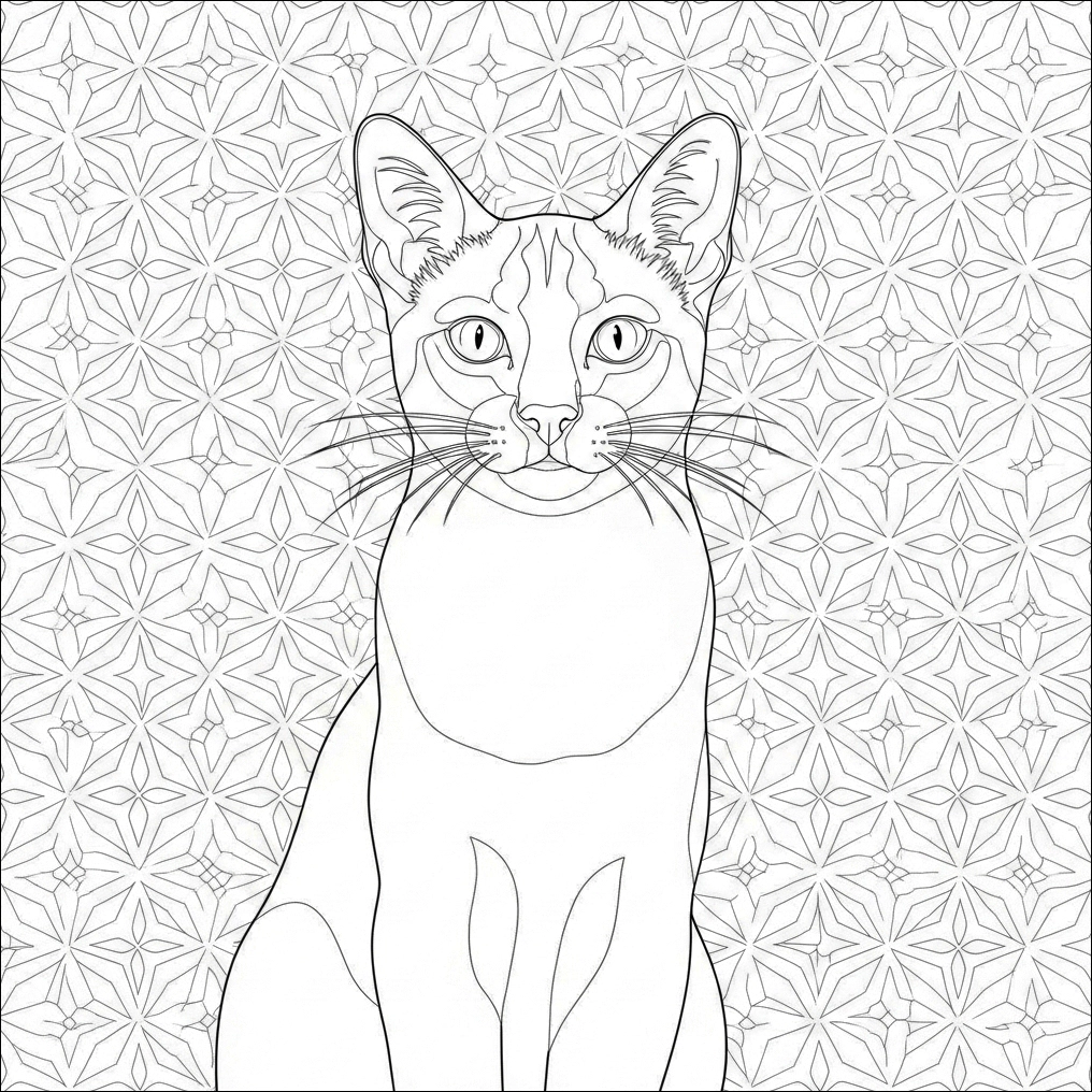 coloriage chat simple
