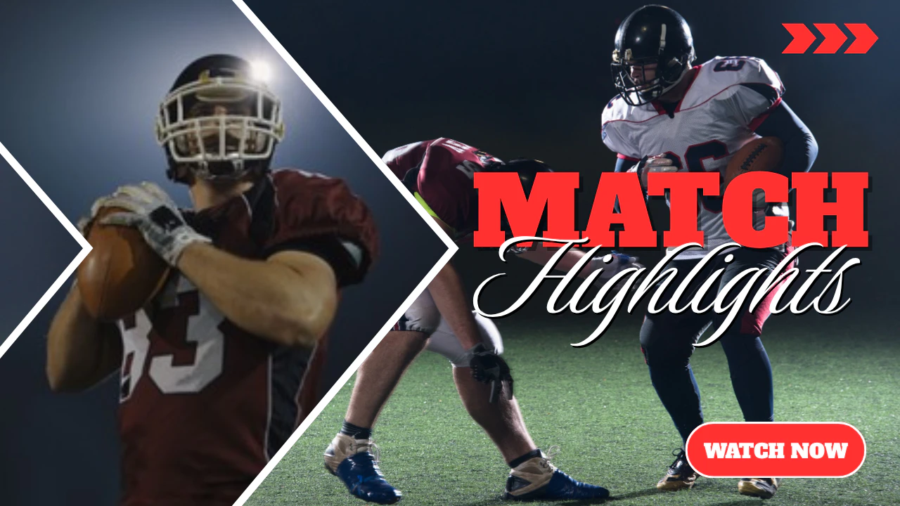 Bright Red and Dark Teal Sleek Match Highlights YouTube Thumbnail